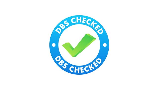Animated dbs checked badge with checkmark symbol