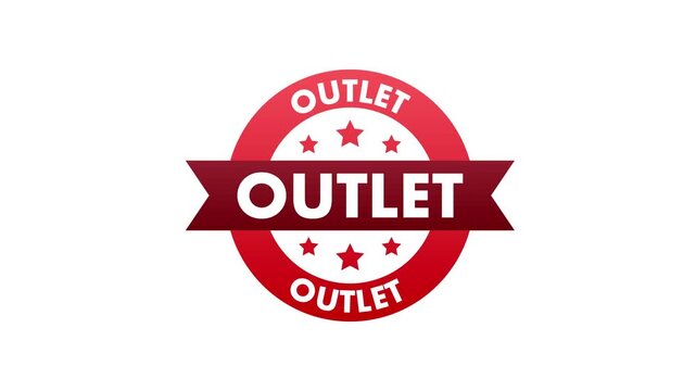 Outlet sale sticker animation for shopping promotion