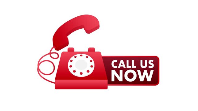 Animated red telephone call us now button