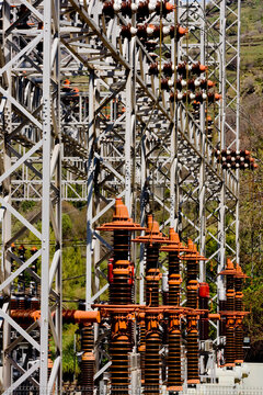 Europe, Spain, Andalucia, Sierra Nevada mountains electrical substation