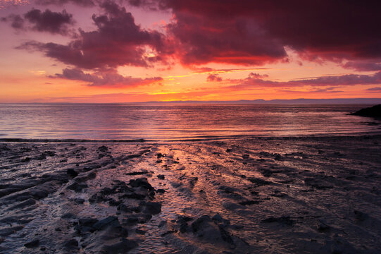 UK, England, Somerset, Portishead sunset