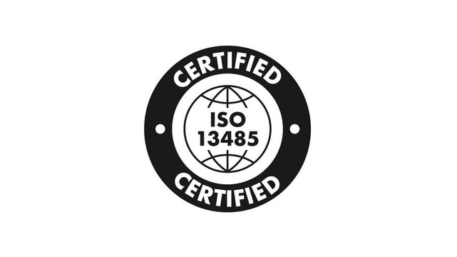 ISO 13485 certified stamp animation for medical devices