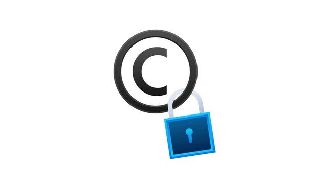 Copyright symbol protection and intellectual property animation
