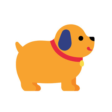Cartoon dog with collar
