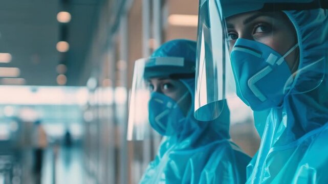Scientists in Hazmat Suits and Face Shields in a Research Laboratory