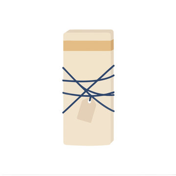 Gift box with blue string and tag