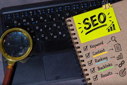 SEO Optimization Checklist with Keywords Content Ranking Backlinks and Results.