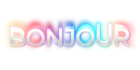 Bonjour PNG lettering, in psychedelic glitch font © Rawpixel.com