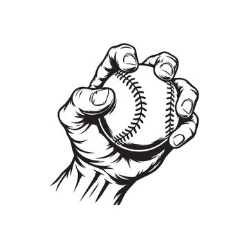 hand holding a base ball
