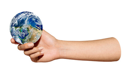 Png hand holding globe, transparent background © Rawpixel.com