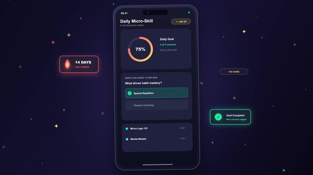 Mobile Microlearning App for Habit Tracking and Personal Development