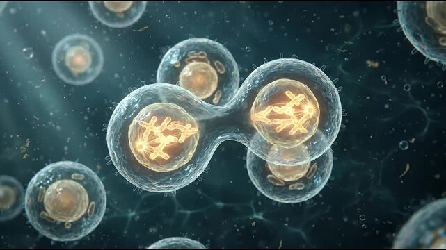 Floating Dividing Stem Cell Clusters In Microscopic Space