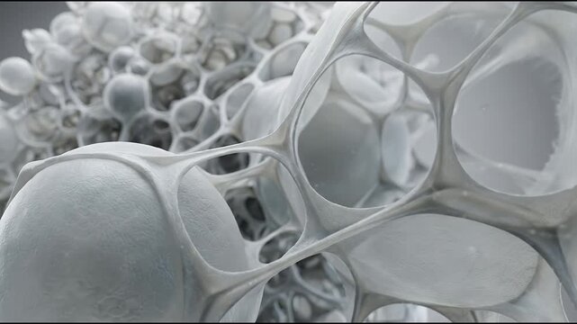Macro View Of Expanding Rubber Foam Cellular Structure