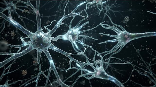Microscopic Sprouting Neural Dendrite Mesh 3D Visualization