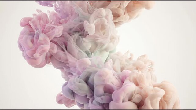Billowing Volumetric Pastel Smoke Plume in 3D CGI