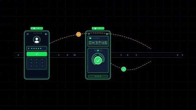 Security verification code authentication during user login, showing a digital access code, secure account verification, identity protection, and cybersecurity authentication. 
