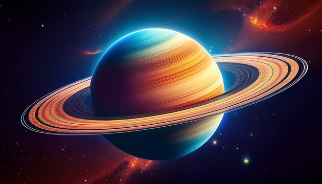 saturn in space copy space