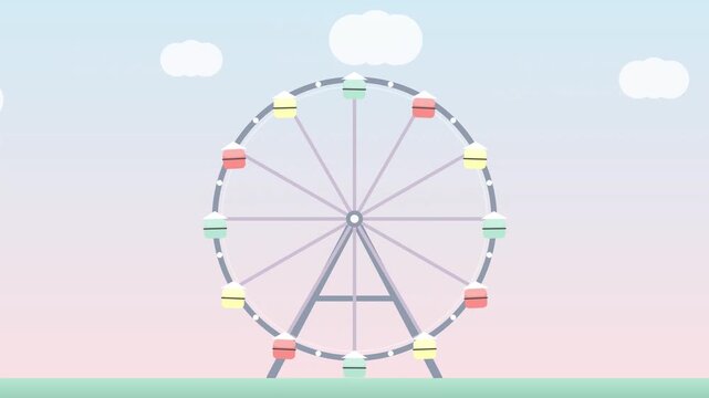 Pastel Ferris Wheel Carnival Ride Animation