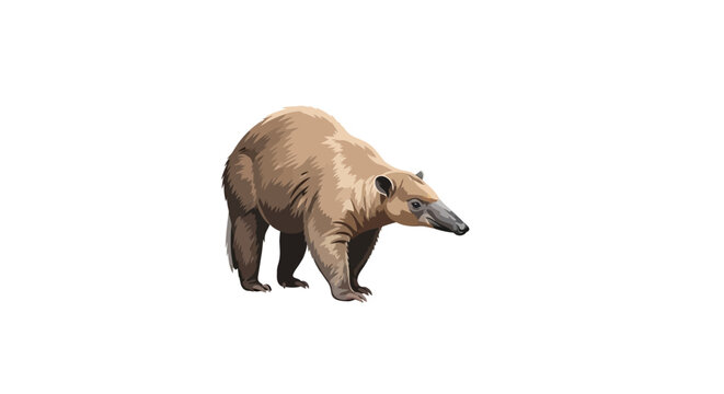 Brown bear silhouette standing on white background creative vector graphic
