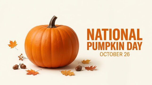 Pumpkin celebrating National Pumpkin Day October 26