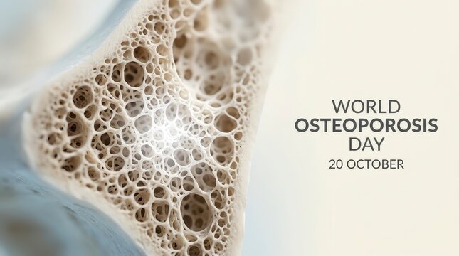 World Osteoporosis Day infographic with bone texture