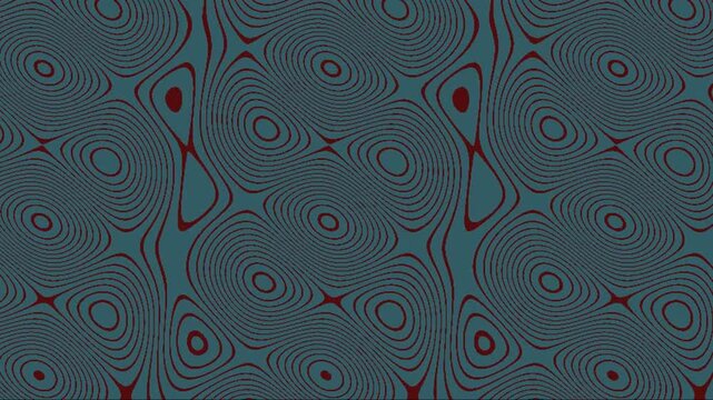 Abstract topographic line pattern with dark blue and red waves