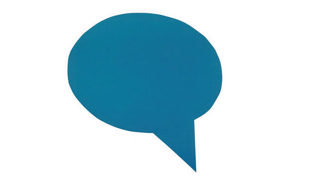 Simple blue speech bubble icon representing communication and chat message concepts isolated on transparent background