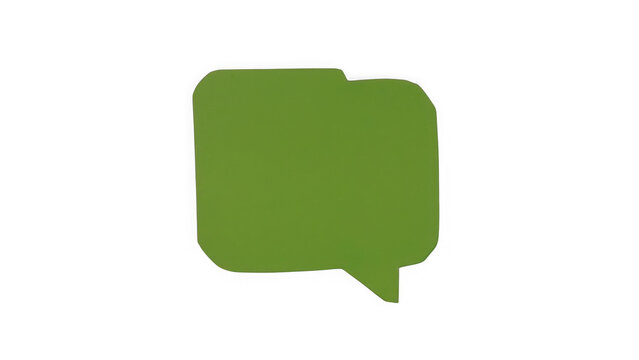 Green speech bubble isolated on black background, digital communication symbol for social media, chat interface, and messaging app isolated on a transparent background