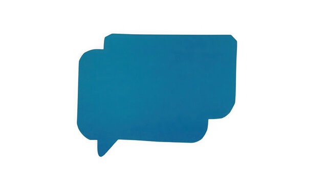Blue speech bubble icon for chat and communication design elements isolated on transparent background