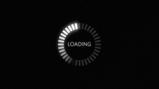 Minimalist Digital Loading Progress Bar on Black Background