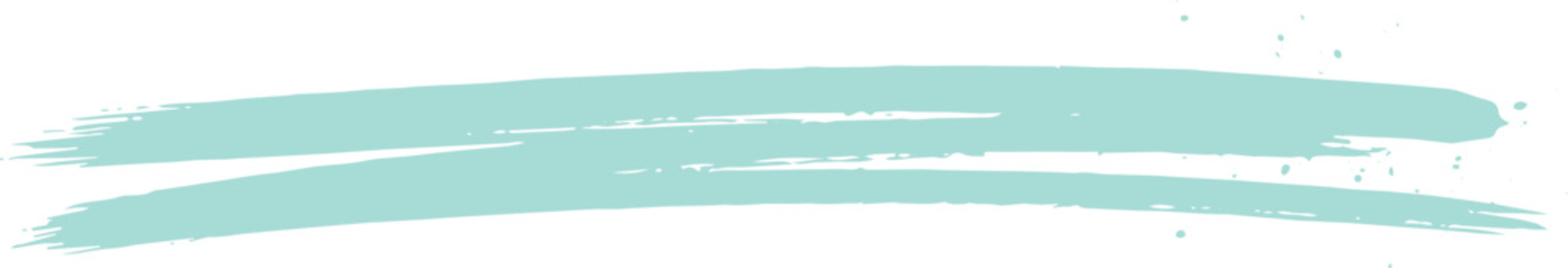 Two parallel light blue paint brush strokes with splatter texture isolated on a white background, for artistic