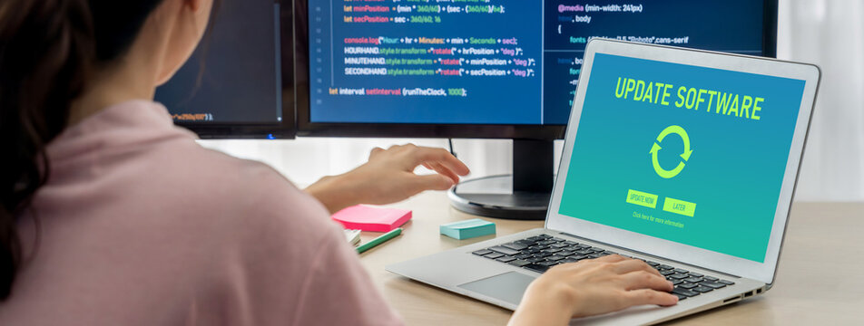 Software update on computer for brisk version of device software upgrade