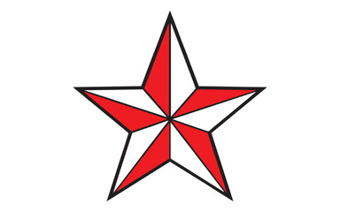 Fototapeta premium Red and White 3D Nautical Barn Star Vector Illustration