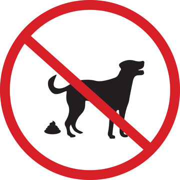 No Dogs Allowed Sign with Dog Pooping Symbol