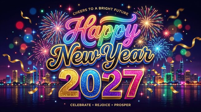 Digital progress bar loading 2026 to 2027 new year graphic with progress