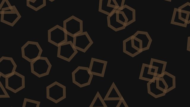 Abstract geometric background with brown glowing shapes on black backdrop