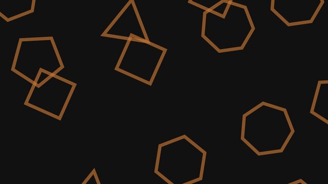 Geometric brown shapes pattern on dark black background