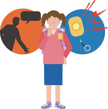 防犯ブザーと女の子