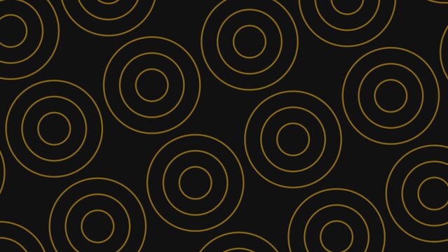 Golden concentric circles pattern on dark background modern minimalist art