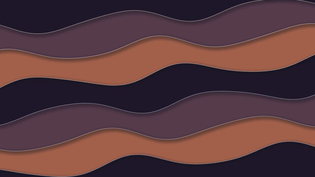 Purple and warm orange ribbon-like waves interlock over a dark backdrop, delivering a bold cinematic feel for presentations, covers, and brand art.