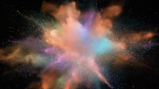 Pastel Powder Starburst Exploding Outward 4K
