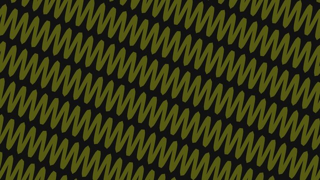 Olive green zig zag diagonal lines pattern on a dark background