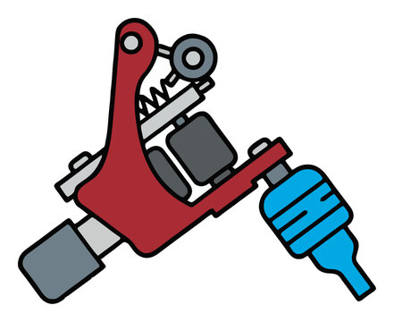 Modern rotary tattoo machine gun vector illustration. Generative AI