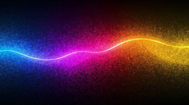 Abstract glowing wave background with colorful particles
