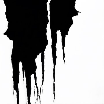 Minimal black ink brush strokes on white background creating abstract artistic texture with dramatic contrast