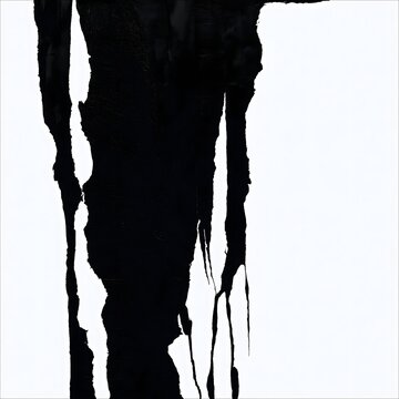 Minimal black ink brush strokes on white background creating abstract artistic texture with dramatic contrast