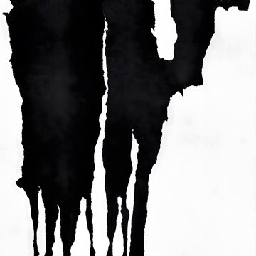 Minimal black ink brush strokes on white background creating abstract artistic texture with dramatic contrast