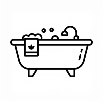 Self care bubble bath relaxation icon
