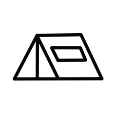 Outdoor Camping Shelter Line Icon © Della