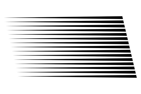 Speed Lines Motion Blur Horizontal Comic Stripes Isolated on Transparent Background